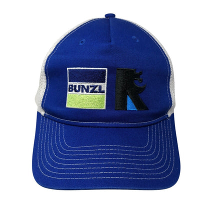 BUNZL Snapback Trucker Hat Blue One Size Adjustable Mesh Back Port Authority