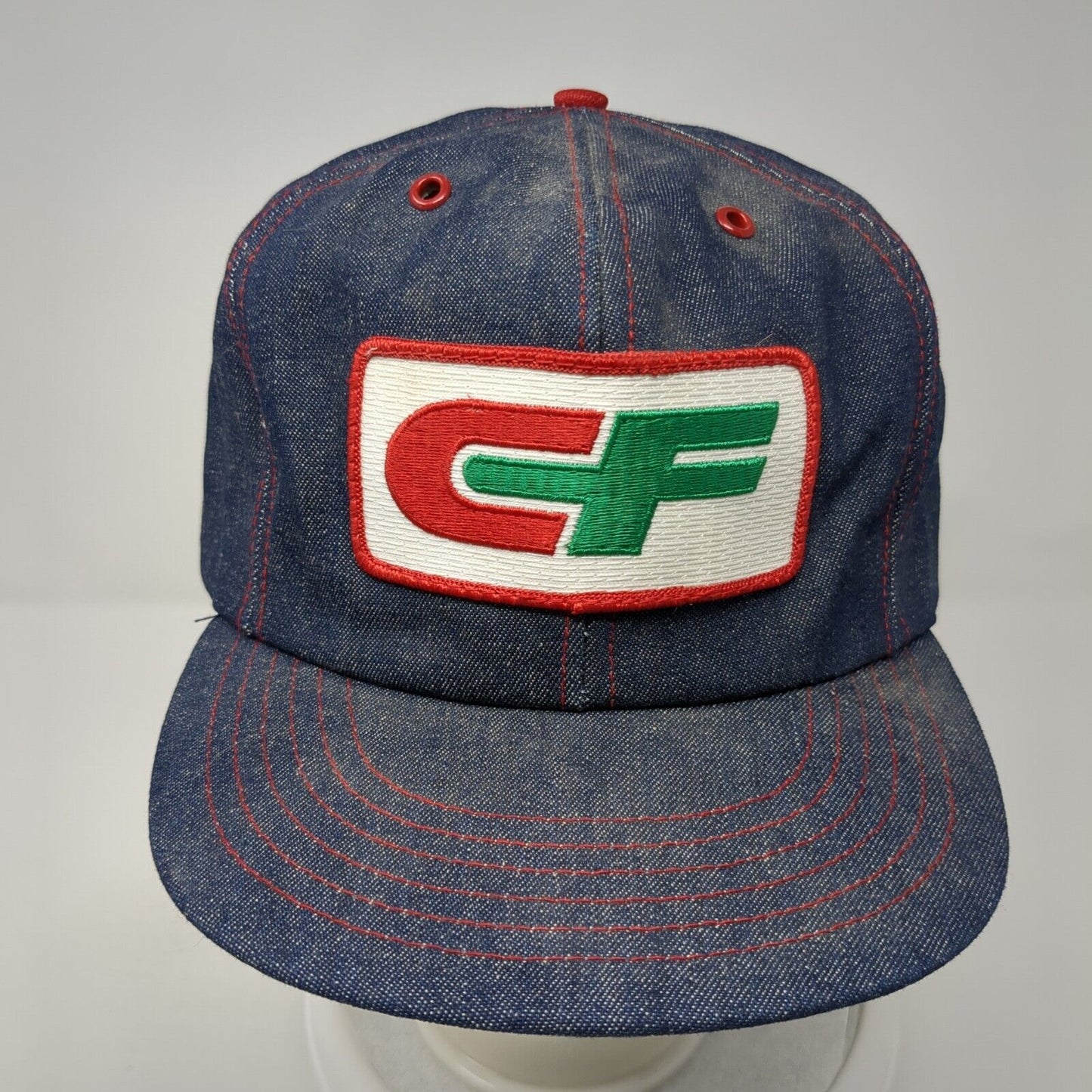 CF Snapback Hat Blue One Size Adjustable Embroidered Denim 6 Panel Tonkin