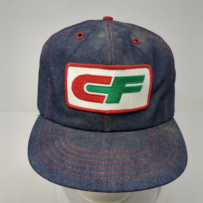 CF Snapback Hat Blue One Size Adjustable Embroidered Denim 6 Panel Tonkin