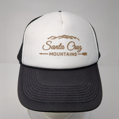 Santa Cruz Mountains Snapback Rope Trucker Hat Black One Size Mesh Back