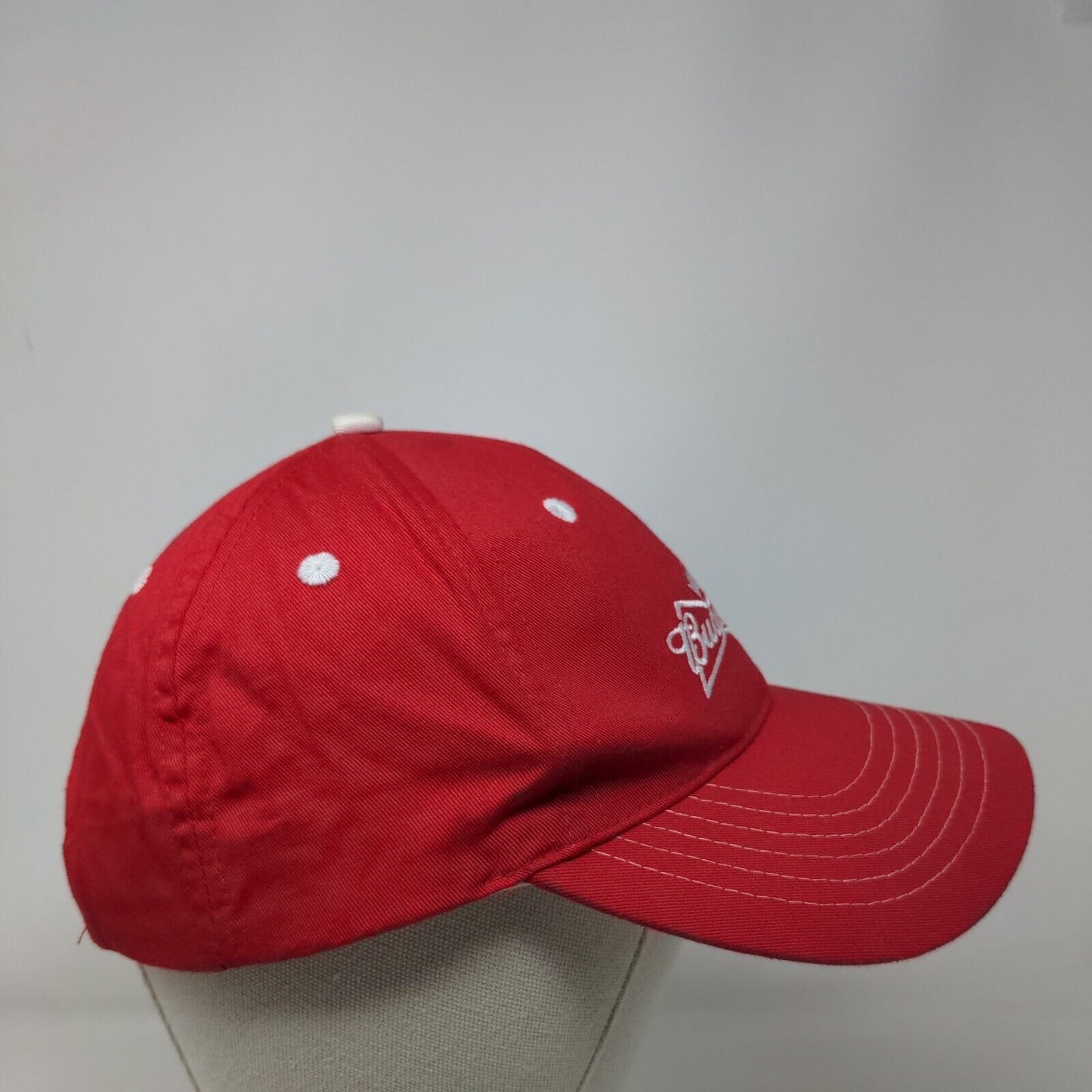 Budweiser Strapback Hat Red OSFA Embroidered Grab Some Buds K-Products