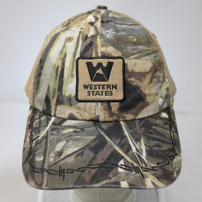 Western States Equipment Baseball Cap Brown Camo One Size Barbed Wire Brim Hat