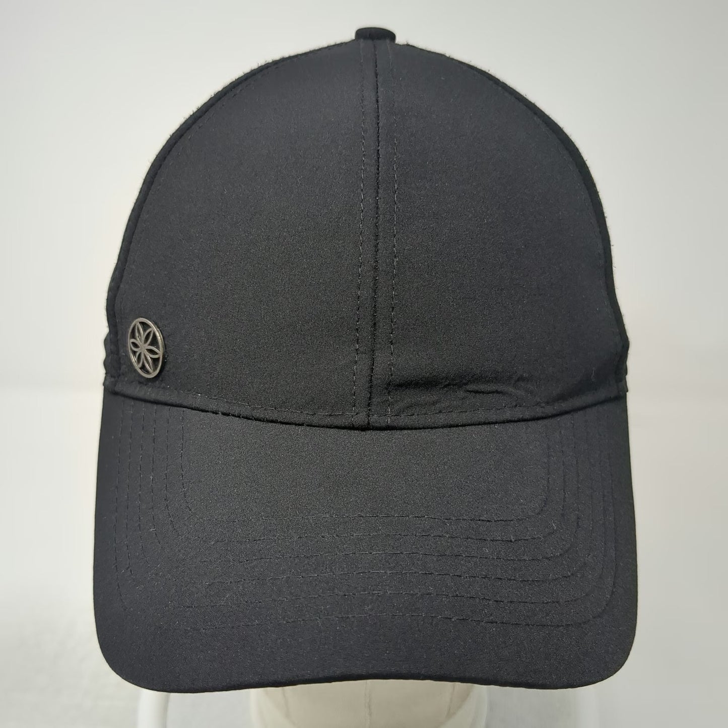 Athleta Baseball Cap Black One Size Hat Performance Laser Cut Strapback Floral
