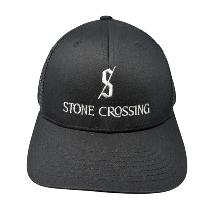 Stone Crossing Snapback Mesh Back Trucker Hat Black One Size Sport-Tek