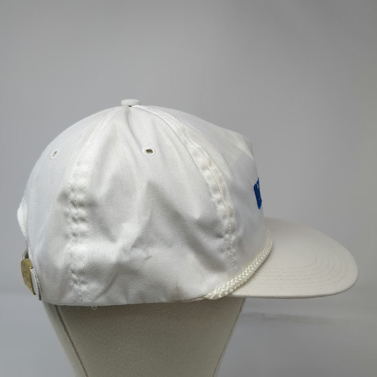 M & B Headwear Trucker White Vintage Hat Hewlett Packard Rope Made in USA Strap