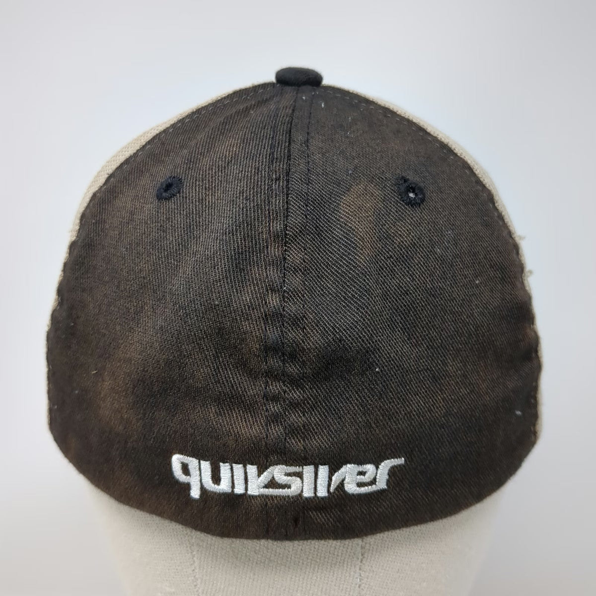 Quiksilver Baseball Cap Black XS Mesh Back Flexfit Stretch Fitted Logo Hat