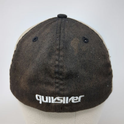 Quiksilver Baseball Cap Black XS Mesh Back Flexfit Stretch Fitted Logo Hat
