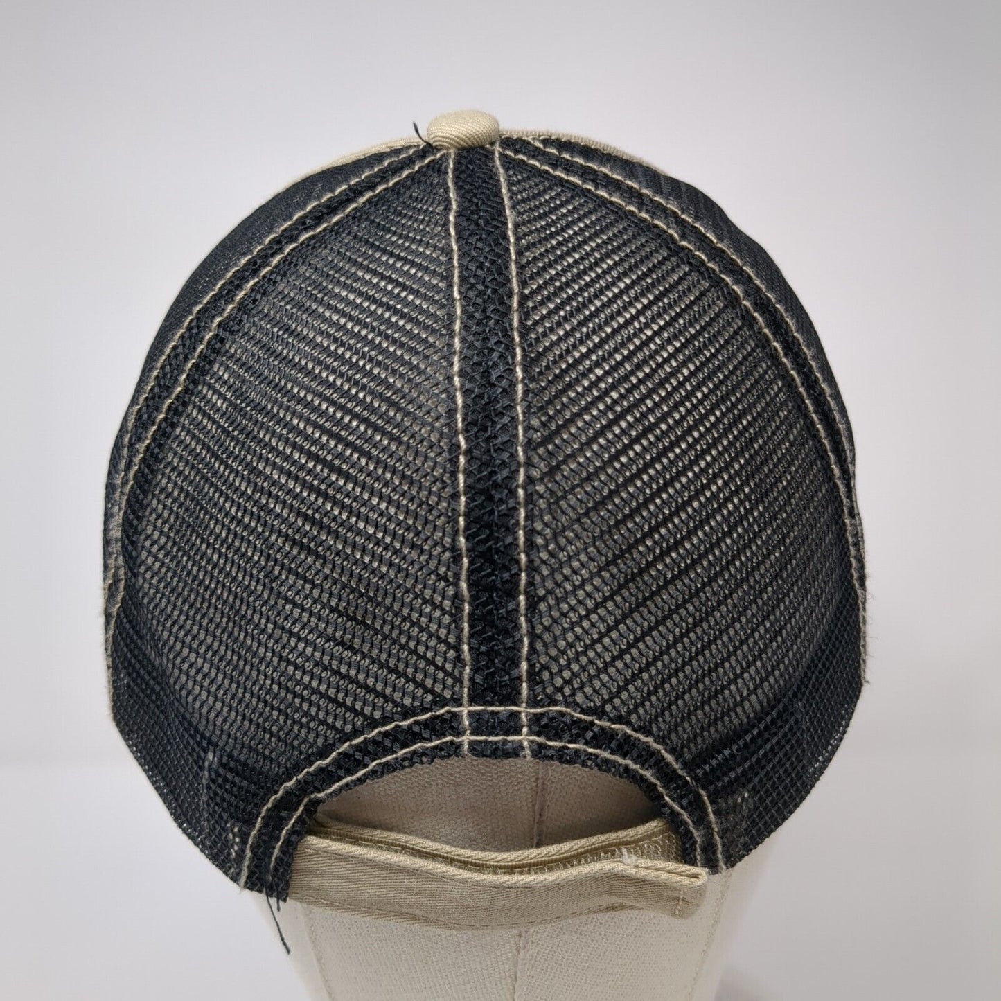 Home Idaho Strapback Trucker Hat Tan One Size Adjustable Embroidered Mesh Back