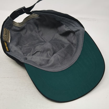 L.L.Bean Baseball Cap Black Gore-Tex Fleece Lined Slideback Strap Hat Vintage