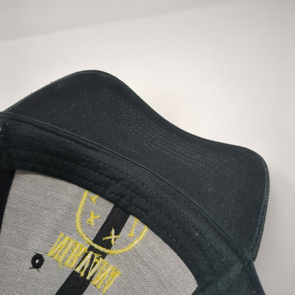 Nirvana Snapback Hat Black One Size Embroidered Adjustable 6 Panel