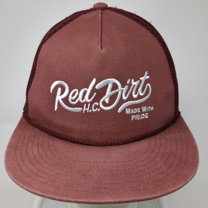 Red Dirt Hat Company Trucker One Size Snapback Flat Brim Mesh Rope Logo Cotton