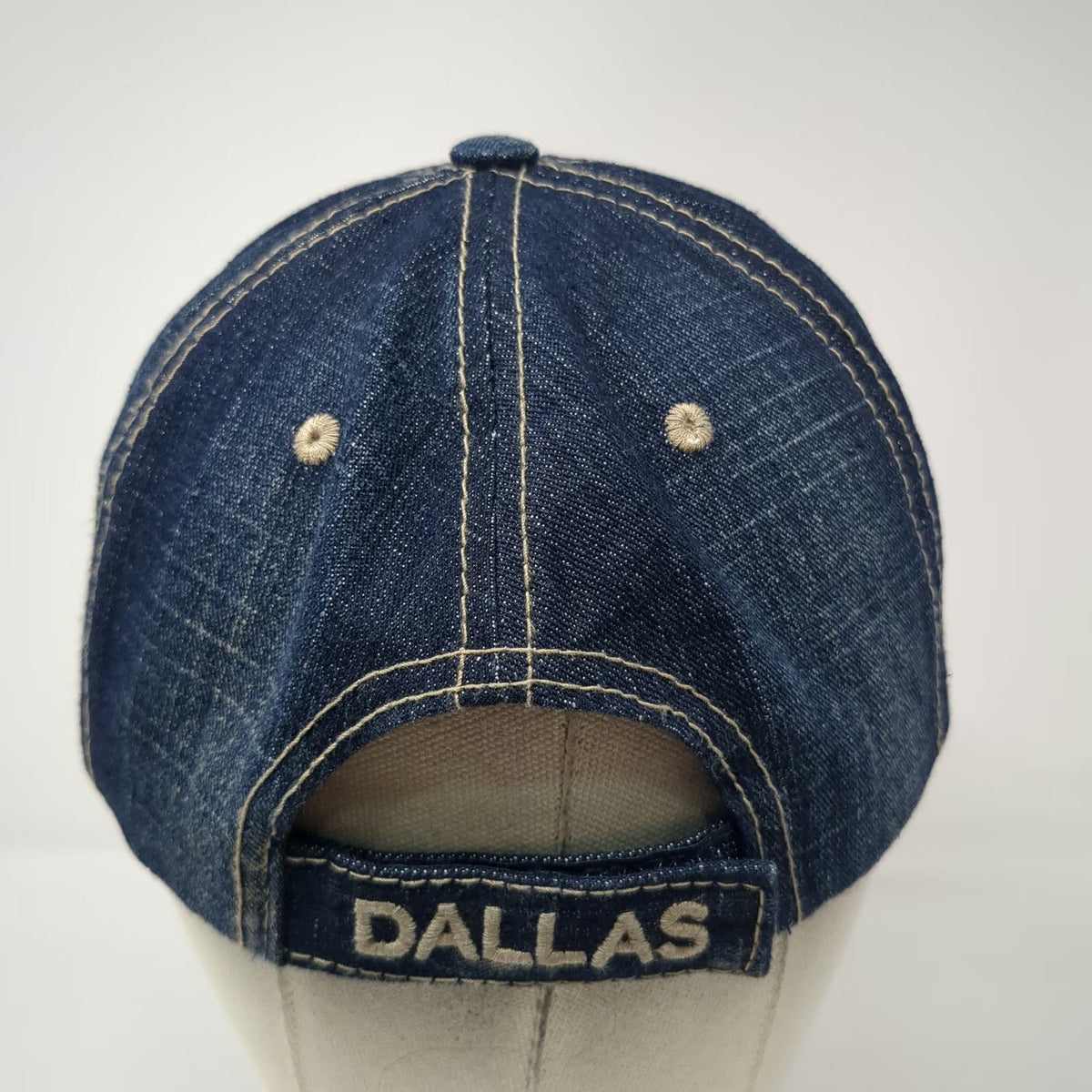 USA Headwear Dallas Baseball Cap Blue One Size Texas Flag Denim Strapback Hat