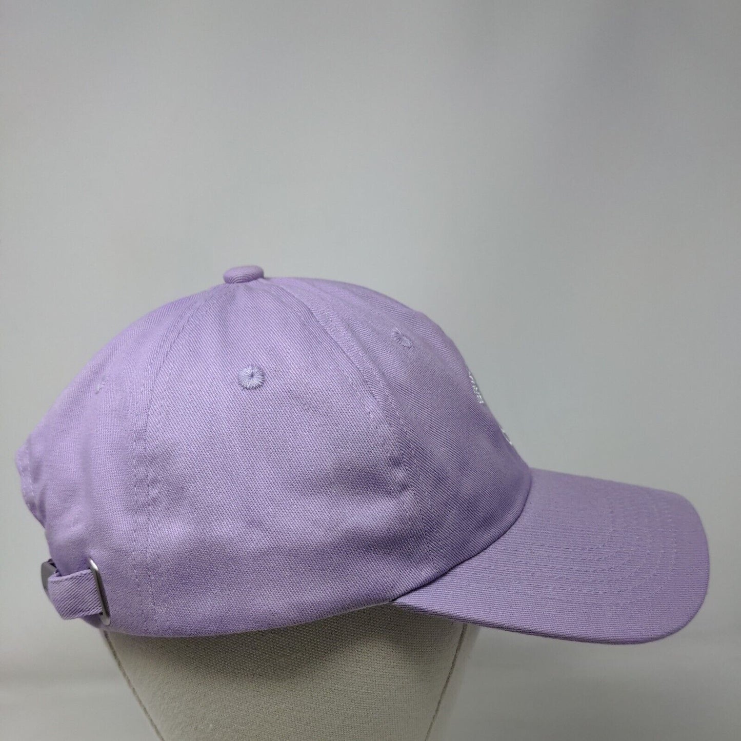 Smiley Brush 'Em Twice Slideback Hat Purple One Size Solid Embroidered