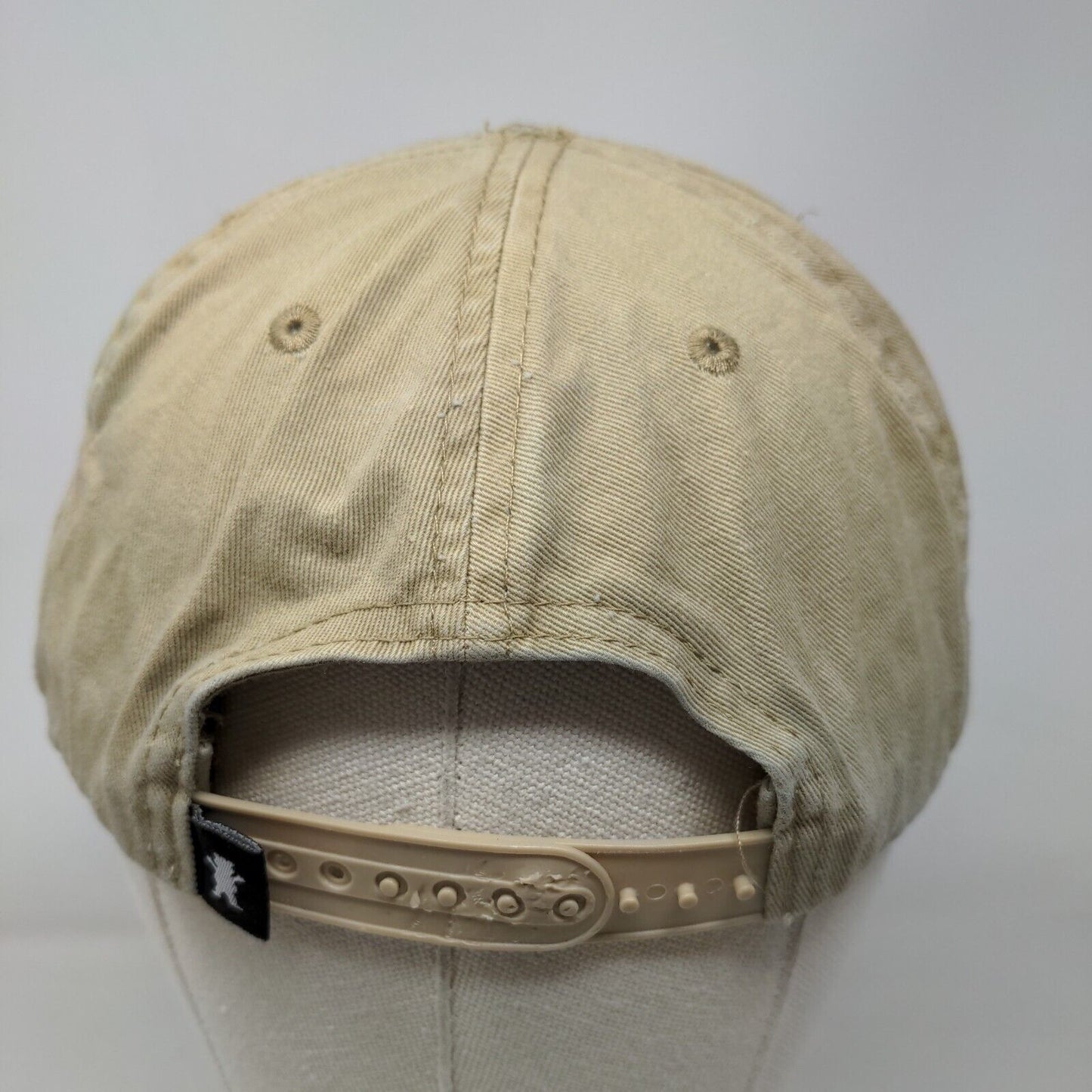Grizzly Est. 2001 Snapback Hat Tan One Size Adjustable Solid 6 Panel