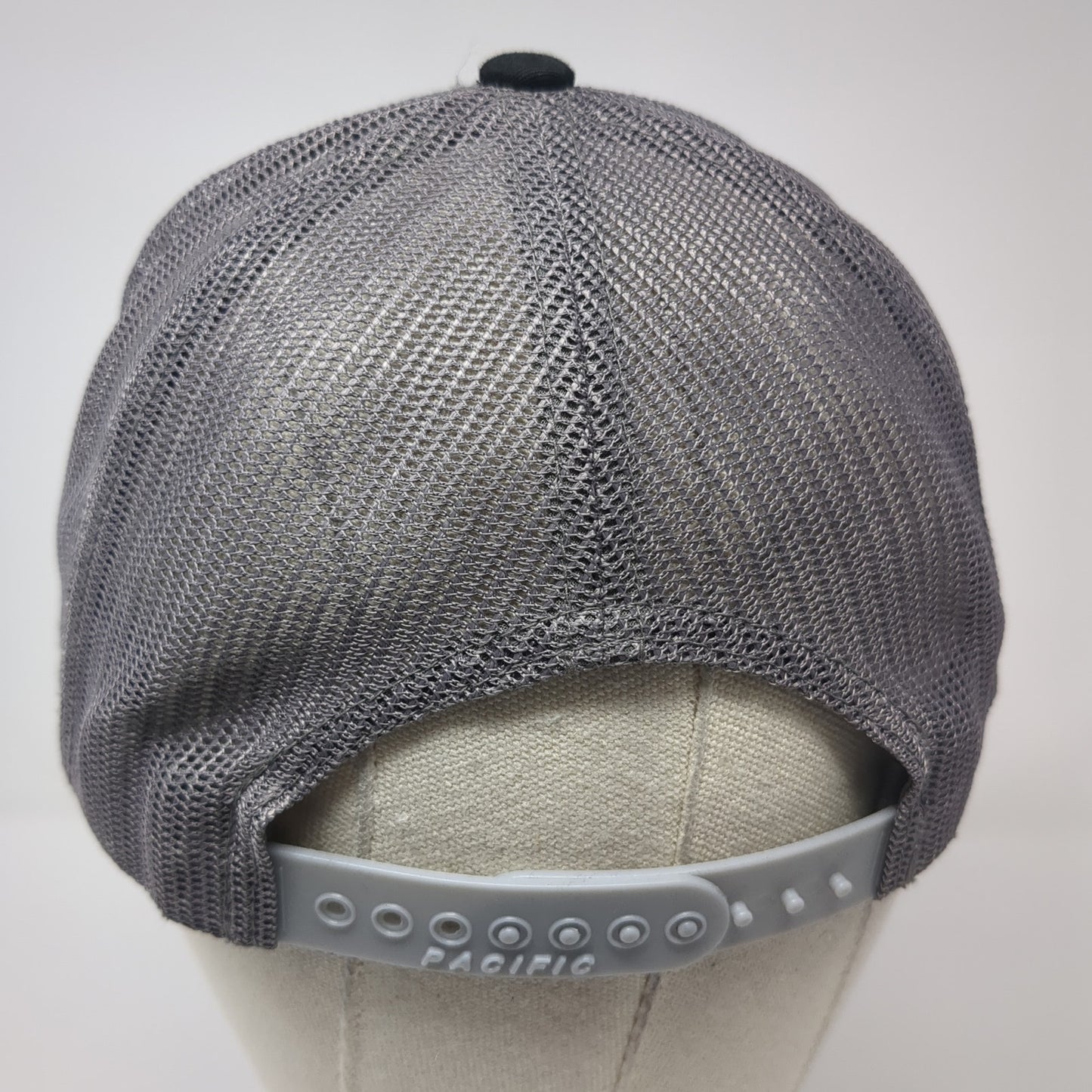 C 208 Snapback Trucker Hat Black One Size Adjustable Embroidered Mesh Back