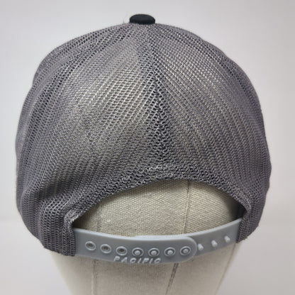 C 208 Snapback Trucker Hat Black One Size Adjustable Embroidered Mesh Back