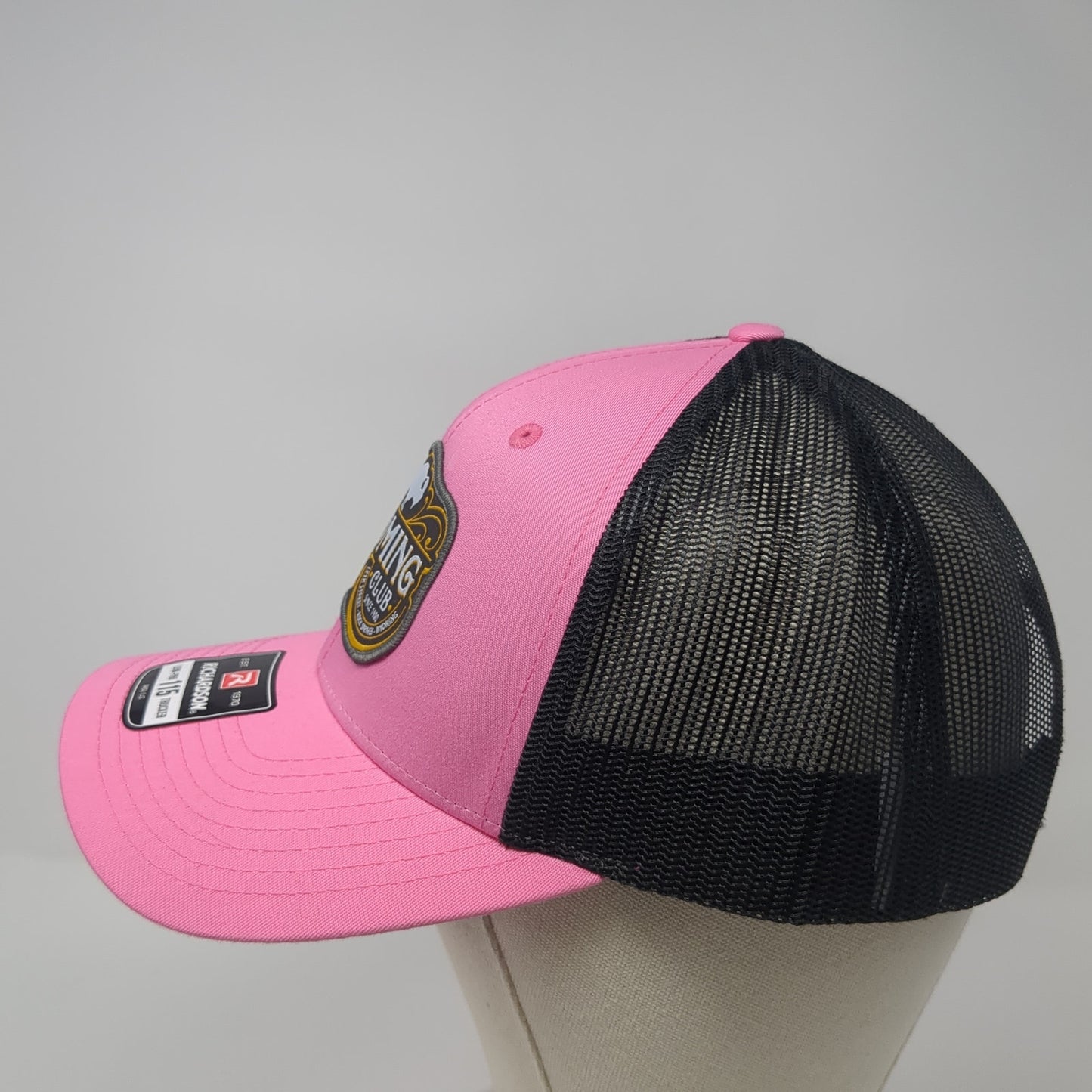 The Wyoming Club Snapback Trucker Hat Pink Large Mesh Back Richardson