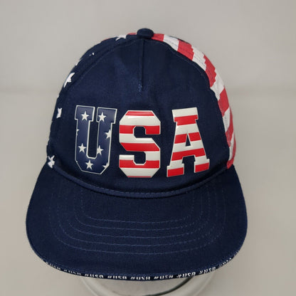 USA Flag Snapback Hat Multicolor S/M 4-7 Adjustable Place 6 Panel