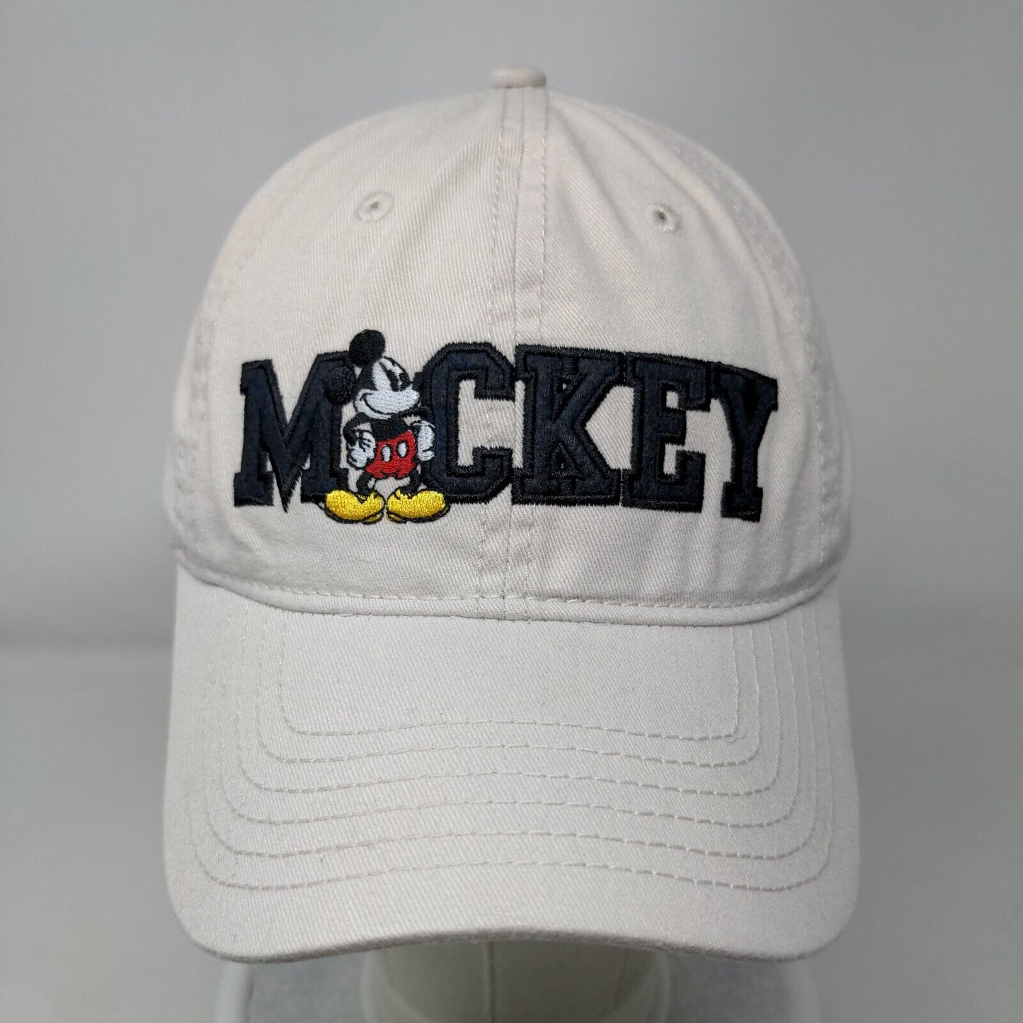 Mickey Mouse Slideback Hat Cream One Size Embroidered 6 Panel Disney