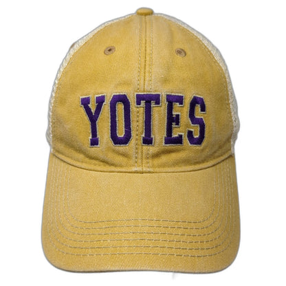 College of Idaho Yotes Legacy Trucker Hat Yellow One Size Snapback Mesh Curved