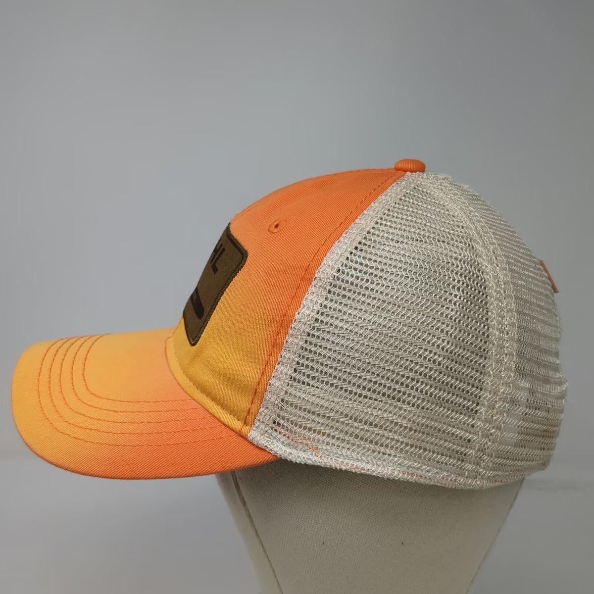 Stihl Trucker Hat Orange One Size Chainsaw Logo Patch Mesh Back Snapback Outdoor