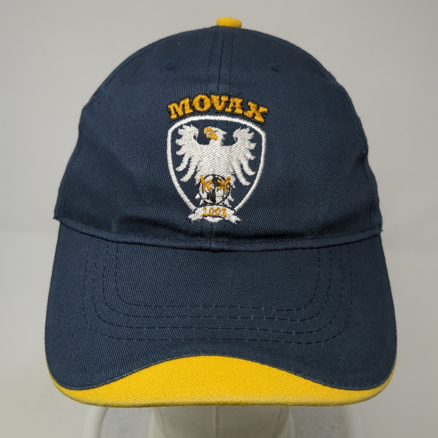Movax Strapback Hat Blue One Size Adjustable Embroidered Logo Hit Wear