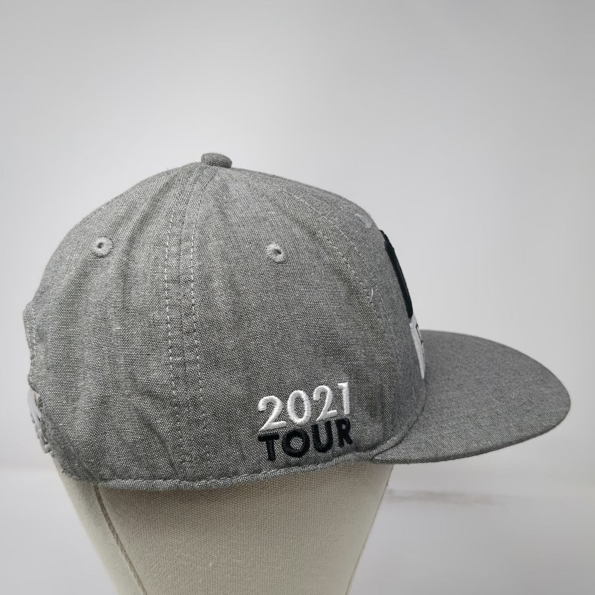 Dude Perfect Snapback Hat Gray Black White One Size 2021 Tour Logo Underbrim