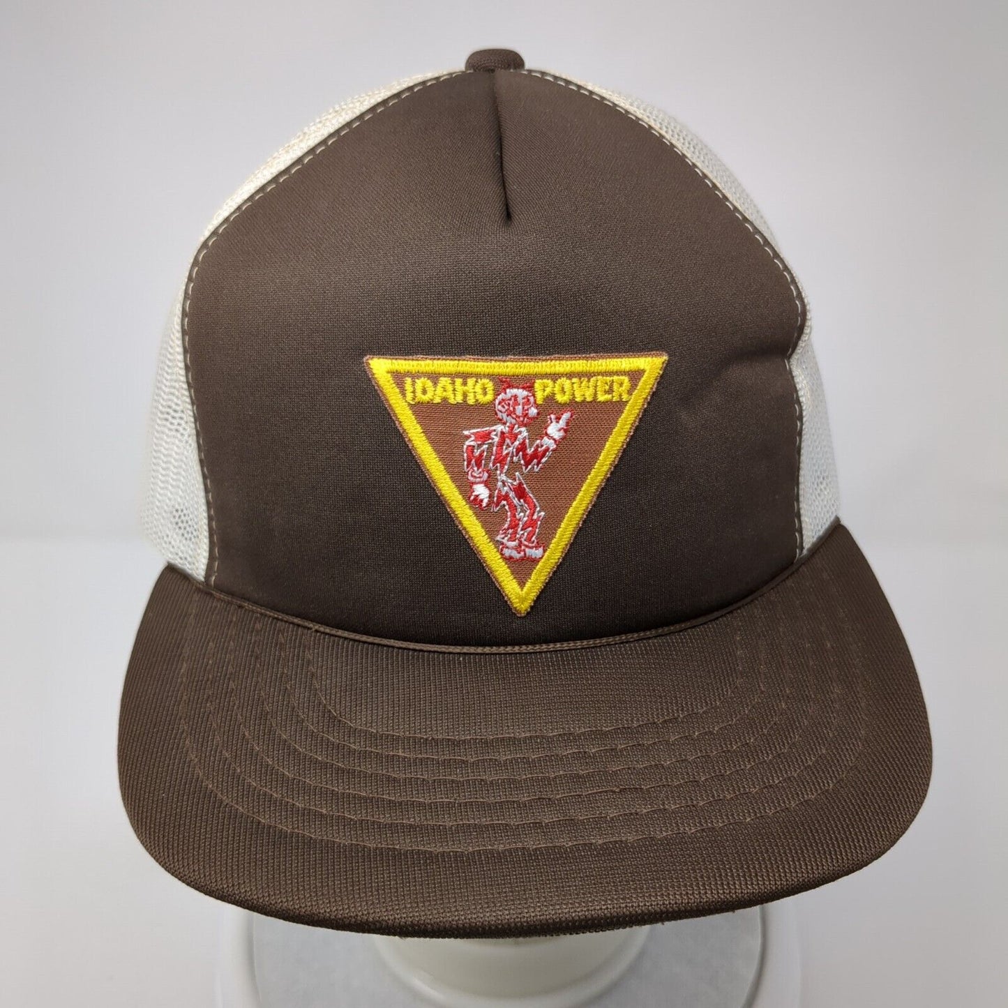 Idaho Power Snapback Trucker Hat Brown One Size Adjustable Mesh Back YoungAn