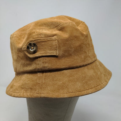 Nine West Women's Bucket Hat Tan Lined Spell Out Logo Button