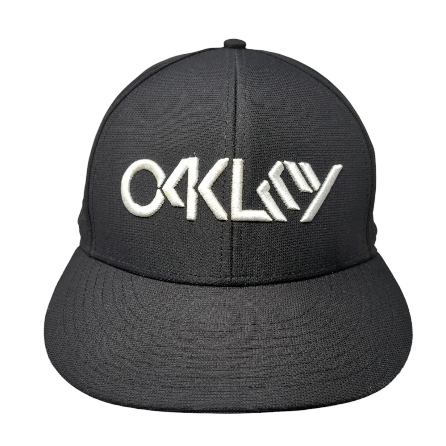 Oakley Snapback Hat Black One Size Adjustable Embroidered Laser Cut