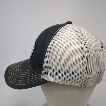 Cabela's Trucker Hat Black White One Size Mesh Back Hunting Dog Patch Snapback