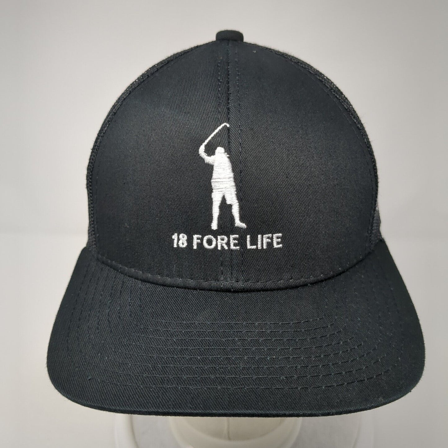 18 Fore Life Strapback Trucker Hat Black OS Adjustable Embroidered Outdoor Cap