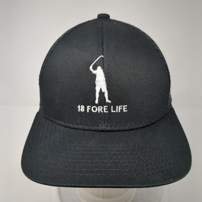 18 Fore Life Strapback Trucker Hat Black OS Adjustable Embroidered Outdoor Cap