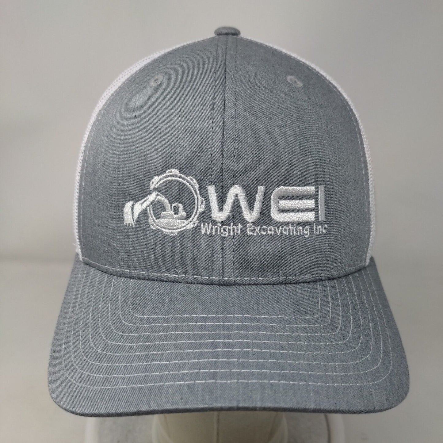 Wright Excavating Inc. Snapback Mesh Back Trucker Hat Gray One Size Richardson