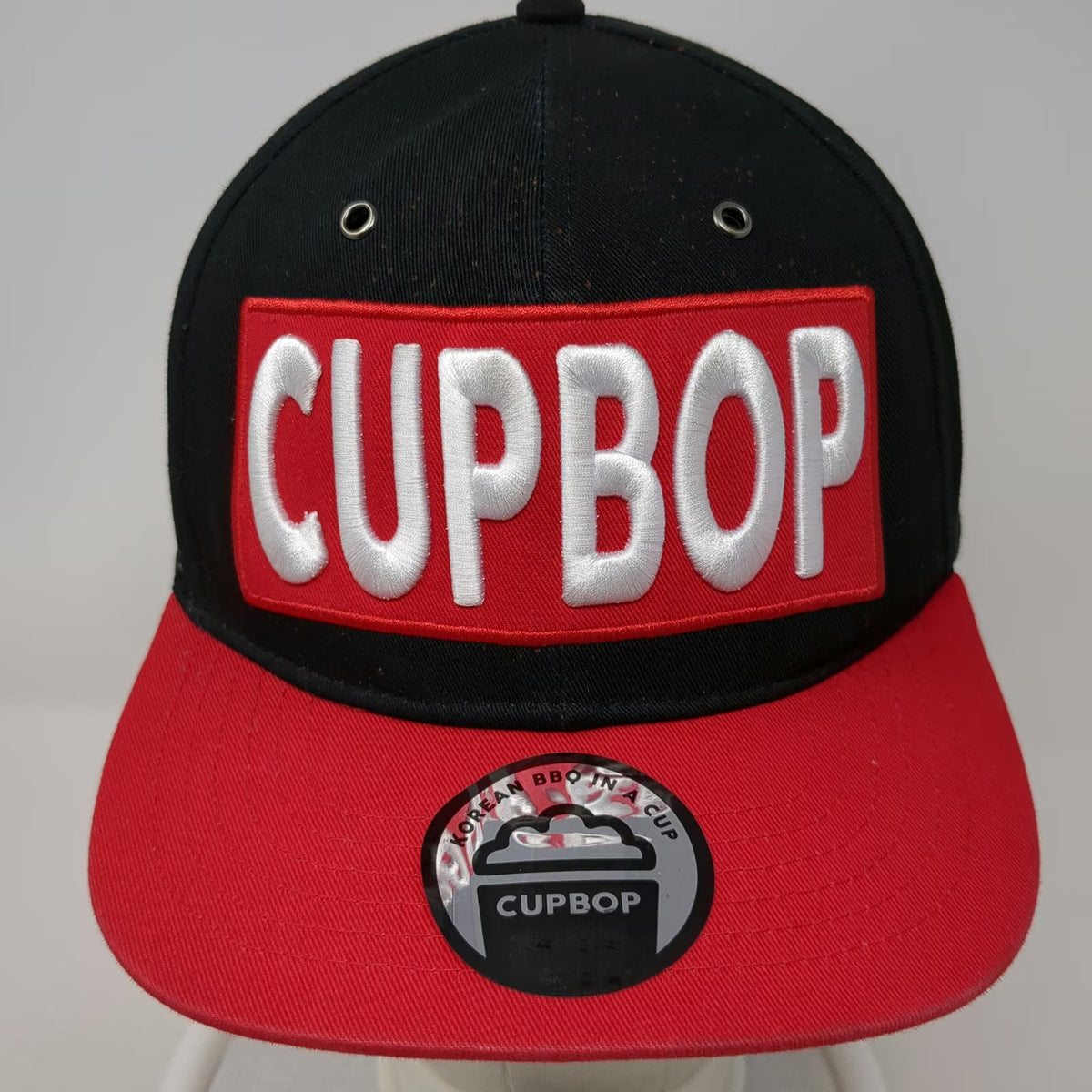 Cupbop Snapback Hat Black Red One Size Korean BBQ Restaurant Shhh Just Eat