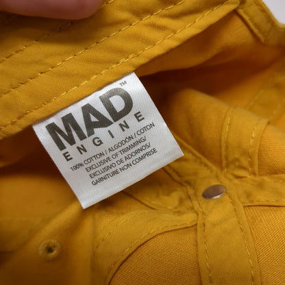 Mad Engine Baseball Cap Yellow One Size Cotton Slideback Embroidered Rainbow Hat