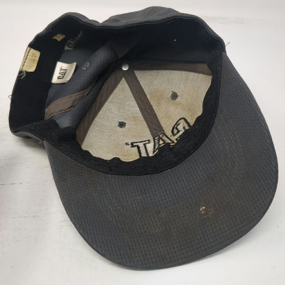 CAT Baseball Cap Gray L Bulldozer Western Equipment Stretch Fit Textured Hat