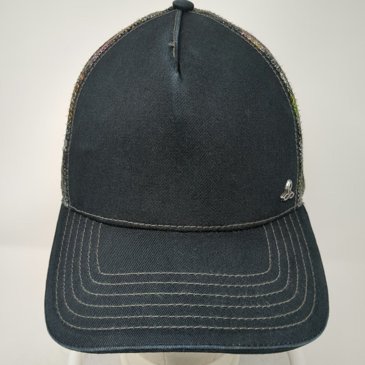 prAna Trucker Hat Black OSFM Mesh Back Snapback Breathable Floral Print Casual