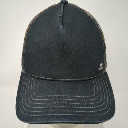 prAna Trucker Hat Black OSFM Mesh Back Snapback Breathable Floral Print Casual
