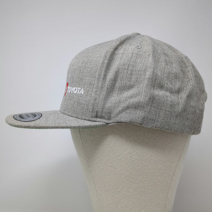 Yupoong Snapback Hat Gray One Size Toyota Logo Green Underbrim Flat Brim Wool