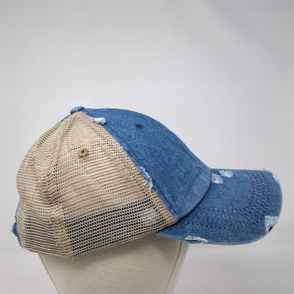KB Ethos Strapback Ponytail Caps Multicolor OS Adjustable Mesh Back Distressed