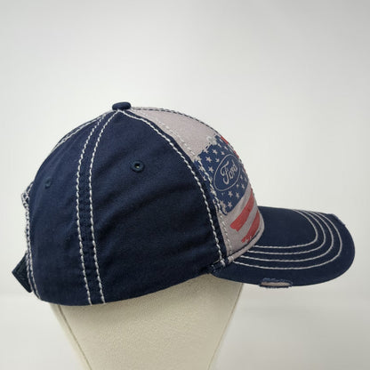 H3 Headwear Ford Baseball Cap Blue One Size Flag Graphic Contrast Stitching Hat