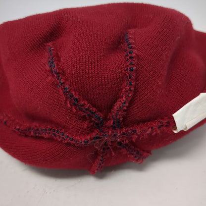 Patagonia Beanie Blue Red One Size Pom Pom Cuffed Striped Logo Winter Knit Hat