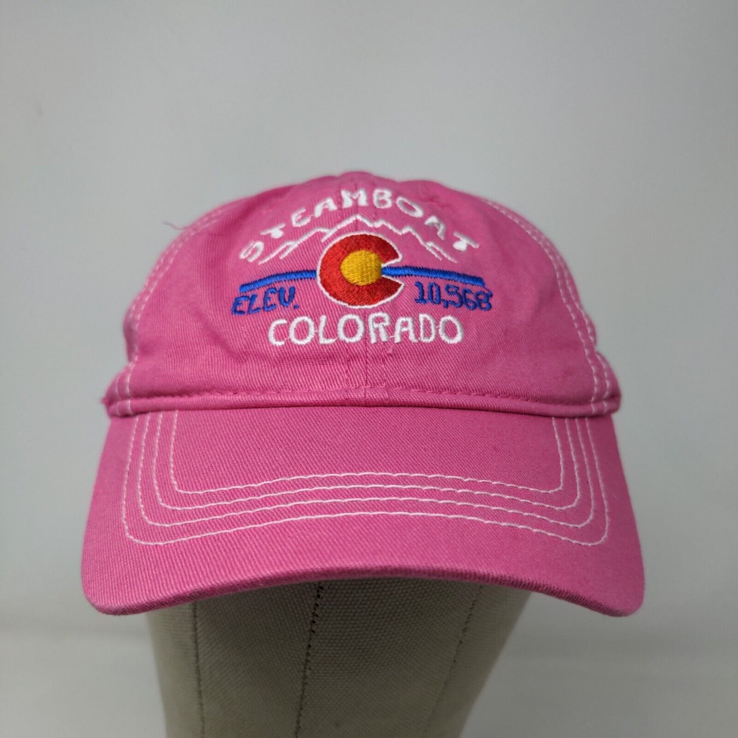 ACE USA Girls Snapback Hat Pink Adjustable Embroidered Steamboat Colorado Cotton