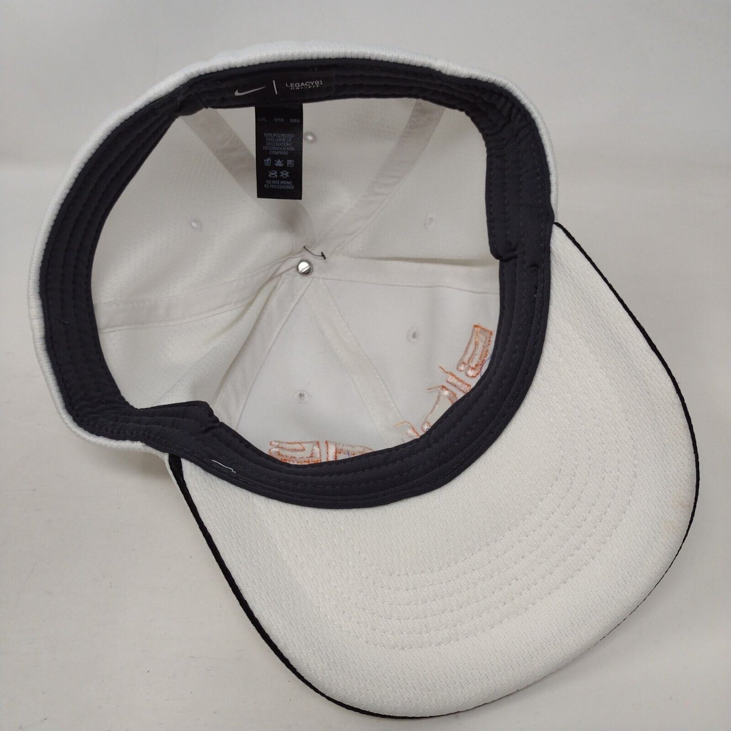 Biolab Sciences Fitted Hat White L/XL Swoosh Logo Legacy91 Drifit Nike Polyester