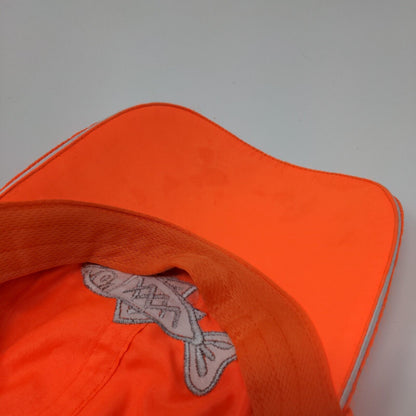 Fish Strapback Hat Orange One Size Adjustable Embroidered Cancun