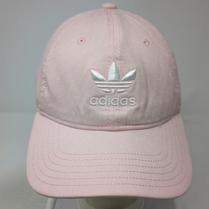 Adidas Baseball Cap Pink One Size Trefoil Logo Slideback Cotton Curved Brim Hat