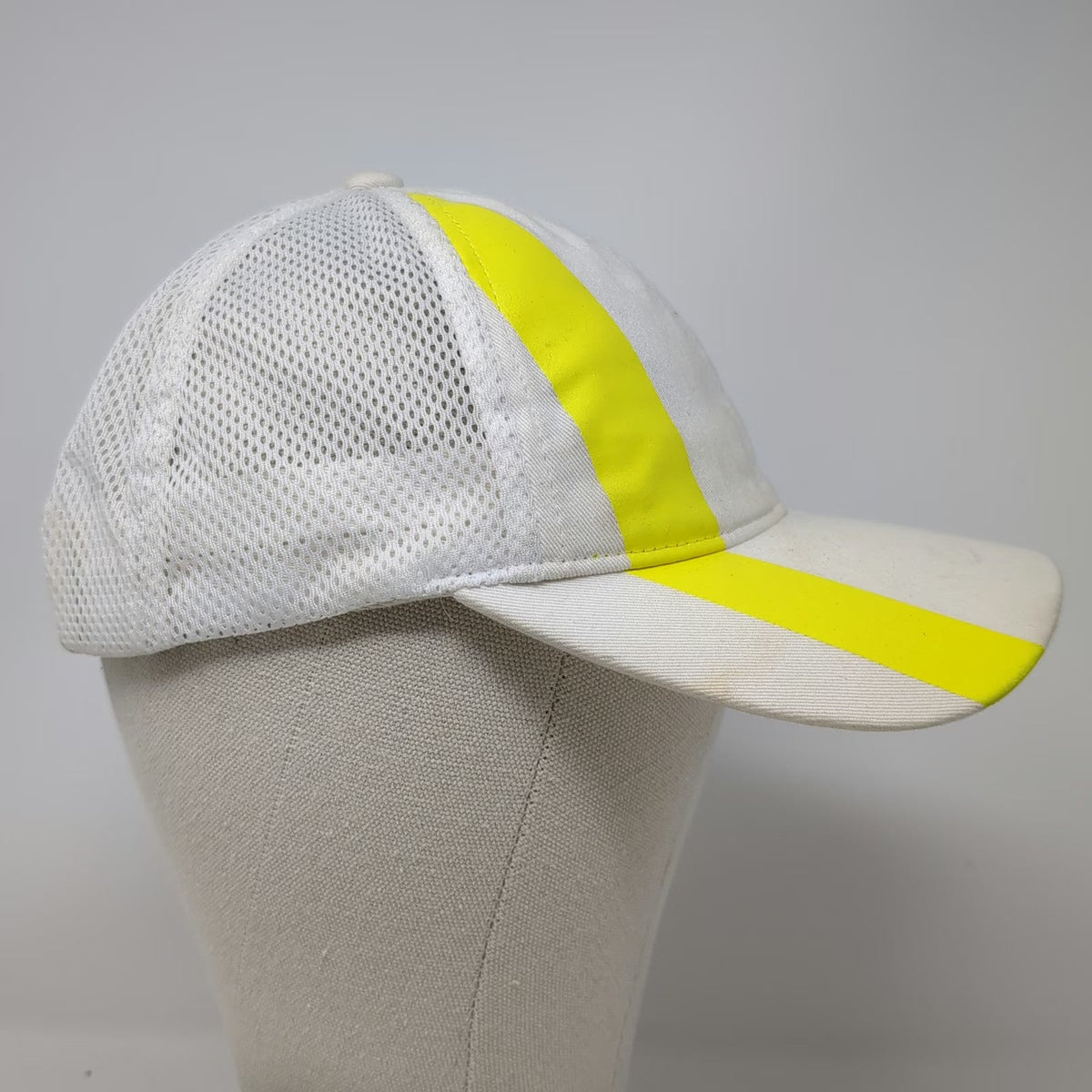 Reebok CrossFit Trucker Hat White L Mesh Snapback Neon Stripe Workout Gym Hat