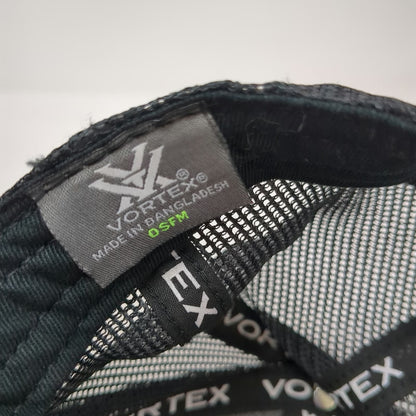 Vortex Optics Trucker Hat Black One Size Mesh Snapback Tonal Logo Structured