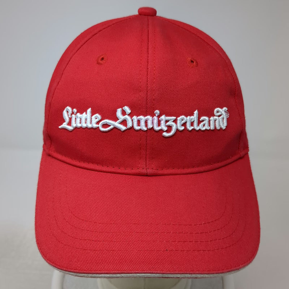 Little Switzerland Baseball Cap Red One Size Caribbean Jeweler Sandwich Brim Hat